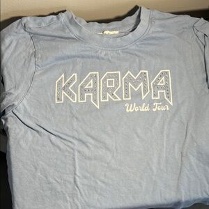 Blue 'Karma World Tour' T-Shirt